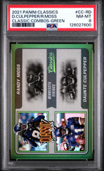 2021 Panini Classics Classic Combos Green Daunte Culpepper/Randy Moss #CC-RD 15/15 PSA 8