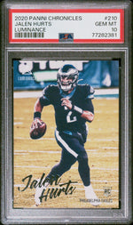 2020 Panini Chronicles Luminance Jalen Hurts #210 PSA 10