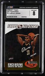 2006 Topps #4 LeBron James 2K7 Promotion CGC 8