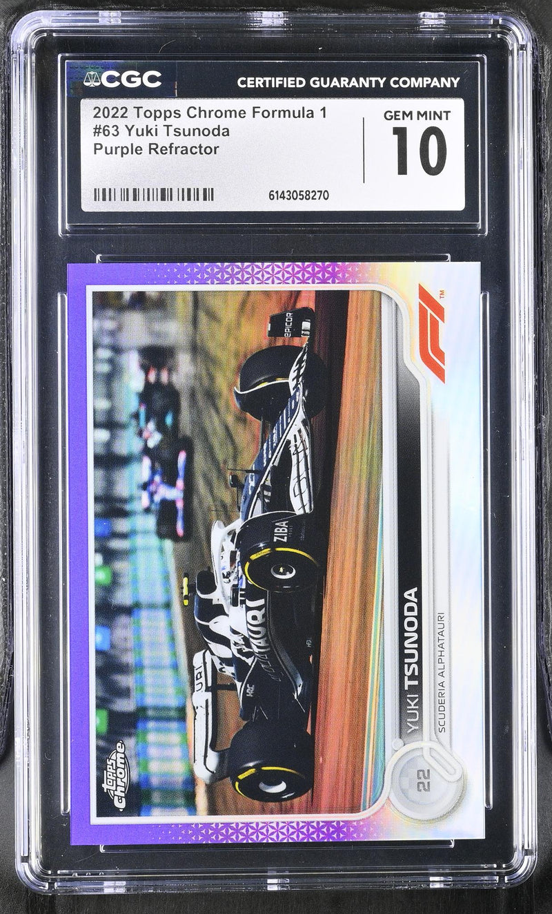 2022 Topps Chrome #63 Yuki Tsunoda Purple Refractor /399 CGC 10
