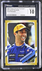 2021 Topps Chrome #28 Daniel Ricciardo Gold Refractor /50 CGC 10