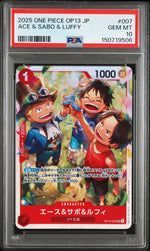 2025 One Piece Ace & Sabo & Luffy #007 PSA 10