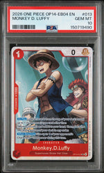 2026 One Piece the Azure Sea's Seven Monkey D. Luffy #OP14-013 PSA 10