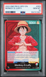 2022 One Piece Romance Dawn Leader Monkey D. Luffy #OP01003 PSA 10