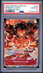 2022 One Piece Romance Dawn Alternate Art Monkey D. Luffy #OP01024 PSA 10