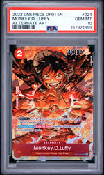 2022 One Piece Romance Dawn Alternate Art Monkey D. Luffy #OP01024 PSA 10