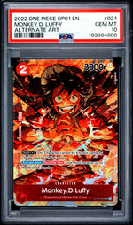 2022 One Piece Romance Dawn Alternate Art Monkey D. Luffy #OP01024 PSA 10
