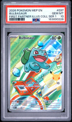 2026 Pokemon Mega Evolution Black Star Promo First Partner Illustration Collection Series 1 Bulbasaur #037 PSA 10