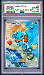 2026 Pokemon Mega Evolution Black Star Promo First Partner Illustration Collection Series 1 Squirtle #039 PSA 10