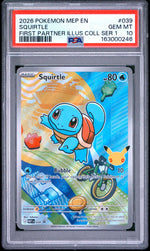 2026 Pokemon Mega Evolution Black Star Promo First Partner Illustration Collection Series 1 Squirtle #039 PSA 10