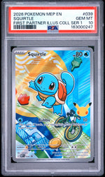 2026 Pokemon Mega Evolution Black Star Promo First Partner Illustration Collection Series 1 Squirtle #039 PSA 10