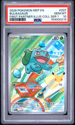 2026 Pokemon Mega Evolution First Partner Illustration Collection Series 1 30th Anniversary Stamp Bulbasaur #037 PSA 10