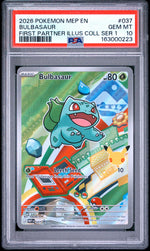 2026 Pokemon Mega Evolution First Partner Illustration Collection Series 1 30th Anniversary Stamp Bulbasaur #037 PSA 10