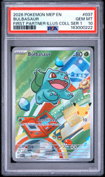 2026 Pokemon Mega Evolution First Partner Illustration Collection Series 1 30th Anniversary Stamp Bulbasaur #037 PSA 10