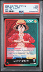2022 One Piece Romance Dawn Errata Monkey D. Luffy #3 PSA 9