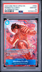 One Piece Card Game Monkey D. Luffy #062 Alternate Art PSA 10