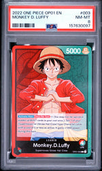 2022 One Piece Romance Dawn Leader Monkey D. Luffy #OP01003 PSA 8