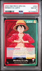 2022 One Piece Romance Dawn Leader Monkey D. Luffy #OP01003 PSA 8