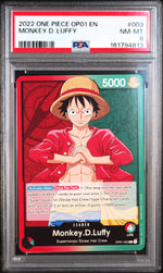2022 One Piece Romance Dawn Leader Monkey D. Luffy #OP01003 PSA 8