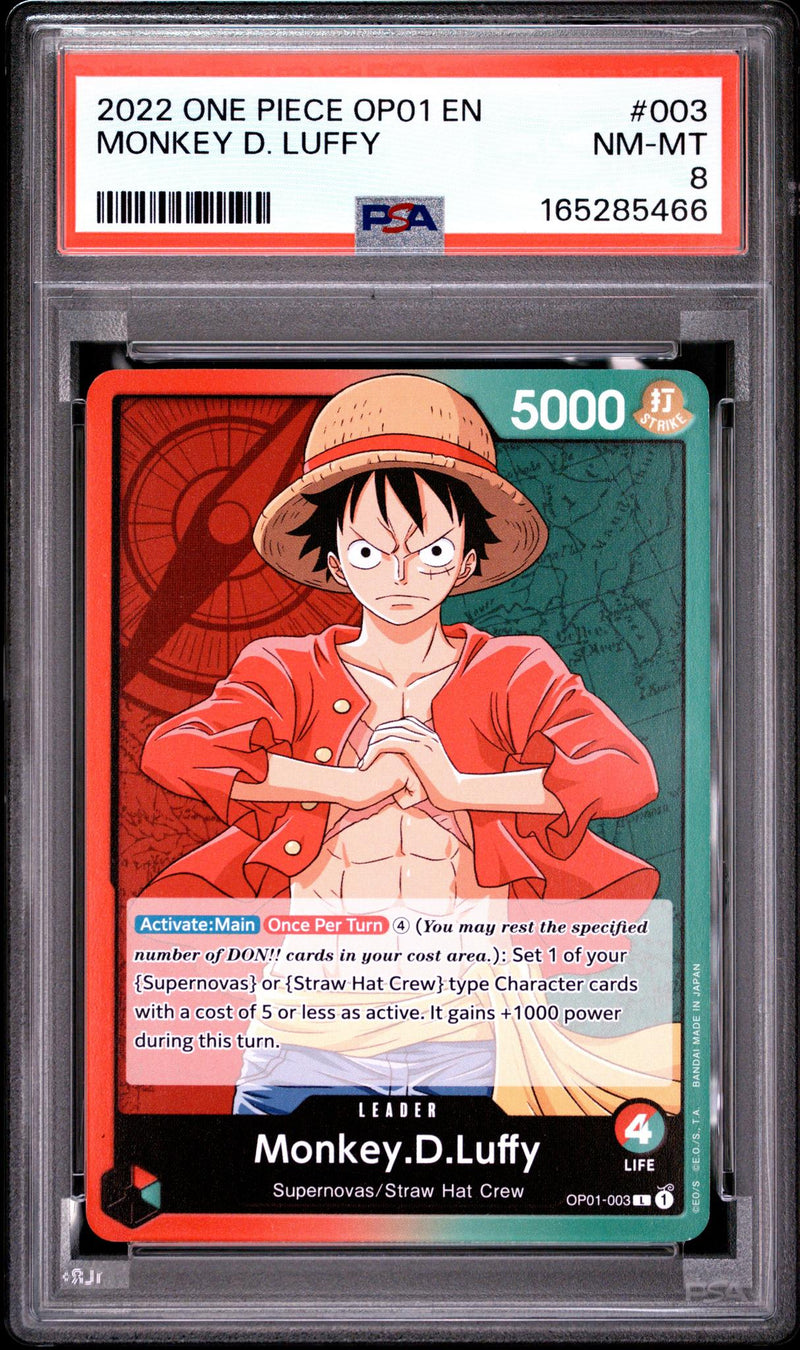 2022 One Piece Monkey D. Luffy #003 PSA 8