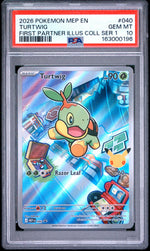 2026 Pokemon Mega Evolution Black Star Promo First Partner Illustration Collection Turtwig #040 PSA 10