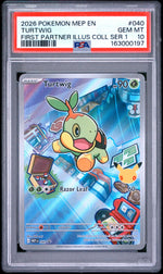 2026 Pokemon Mega Evolution Black Star Promo First Partner Illustration Collection Turtwig #040 PSA 10