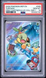 2026 Pokemon Mega Evolution Black Star Promo First Partner Illustration Collection Turtwig #040 PSA 10