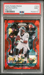 2020 Panini Prizm Red Ice Prizm Jalen Hurts #343 PSA 9