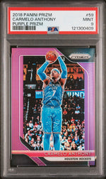 2018 Panini Prizm Purple Prizm Carmelo Anthony #59 /75 PSA 9