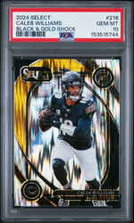 2024 Select Prizm Black and Gold Shock Caleb Williams #216 PSA 10