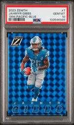 2023 Zenith '94 Pacific Blue Jahmyr Gibbs #7 PSA 10