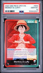 2022 One Piece Romance Dawn Leader Monkey D. Luffy #OP01003 PSA 10