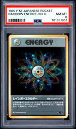 1997 Pokemon Team Rocket Japanese Holo Rainbow Energy PSA 8