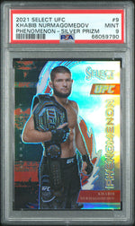 2021 Panini Select UFC Phenomenon Silver Prizm Khabib Nurmagomedov #9 PSA 9