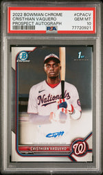 2022 Bowman Chrome Prospect Autograph Cristhian Vaquero #CPA-CV PSA 10