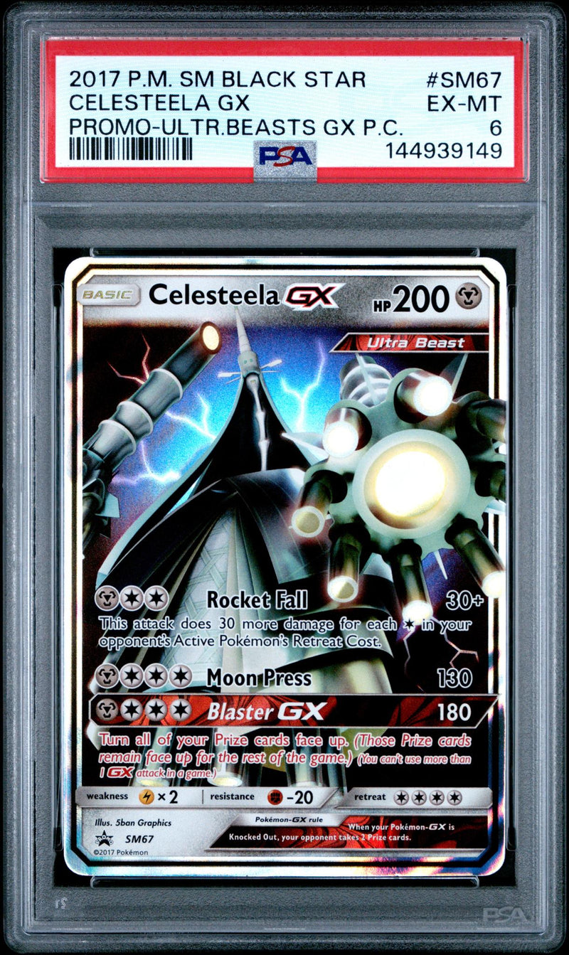 2017 Black Star Promos - Sun & Moon English Ultra Beasts Gx Premium Collection Celesteela Gx #SM67 PSA 6