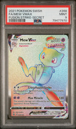 2021 Pokemon Sword and Shield Fusion Strike Secret Rare Mew Vmax #268 PSA 9