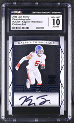2022 Trinity #CA-KT1 Kayvon Thibodeaux Clear Autographs /30 Auto CGC 10