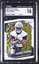 2025 Prizm #71 George Pickens White Disco CGC 10