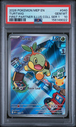 2026 Pokemon Mega Evolution Black Star Promo First Partner Illustration Collection Turtwig #040 PSA 10