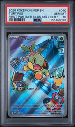 2026 Pokemon Mega Evolution Black Star Promo First Partner Illustration Collection Turtwig #040 PSA 10