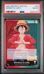 2022 One Piece Romance Dawn Leader Monkey D. Luffy #OP01003 PSA 8
