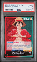 2022 One Piece Romance Dawn Leader Monkey D. Luffy #OP01003 PSA 8