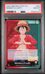 2022 One Piece Romance Dawn Leader Monkey D. Luffy #OP01003 PSA 8