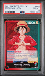 2022 One Piece Romance Dawn Leader Monkey D. Luffy #OP01003 PSA 8