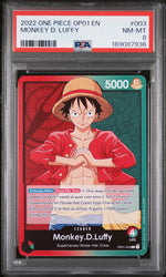 2022 One Piece Romance Dawn Leader Monkey D. Luffy #OP01003 PSA 8