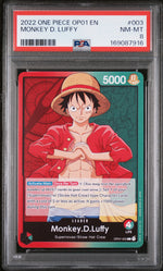 2022 One Piece Romance Dawn Leader Monkey D. Luffy #OP01003 PSA 8