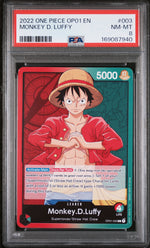 2022 One Piece Romance Dawn Leader Monkey D. Luffy #OP01003 PSA 8