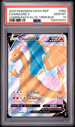 2020 Pokemon Sword and Shield Black Star Promo Champion's Path Elite Trainer Box Charizard V #050 PSA 10