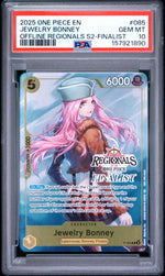 2025 One Piece Tournament Promo Offline Regionals Finalist Jewelry Bonney #P-085 PSA 10